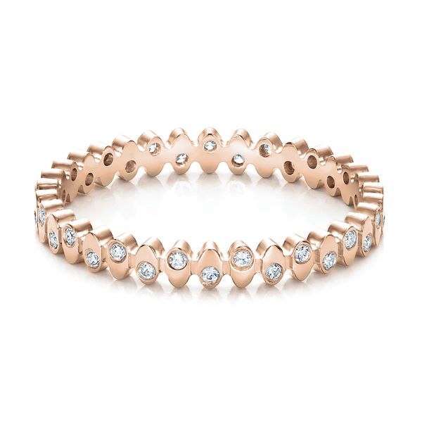 14k Rose Gold 14k Rose Gold Women's Contemporary Diamond Eternity Band - Flat View - 100133