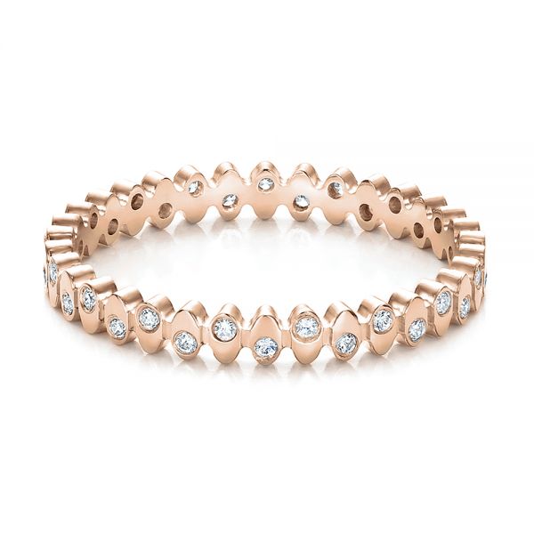 14k Rose Gold 14k Rose Gold Women's Contemporary Diamond Eternity Band - Flat View -  100133