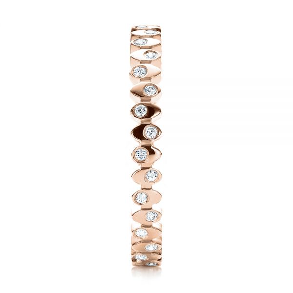 18k Rose Gold 18k Rose Gold Women's Contemporary Diamond Eternity Band - Side View -  100133