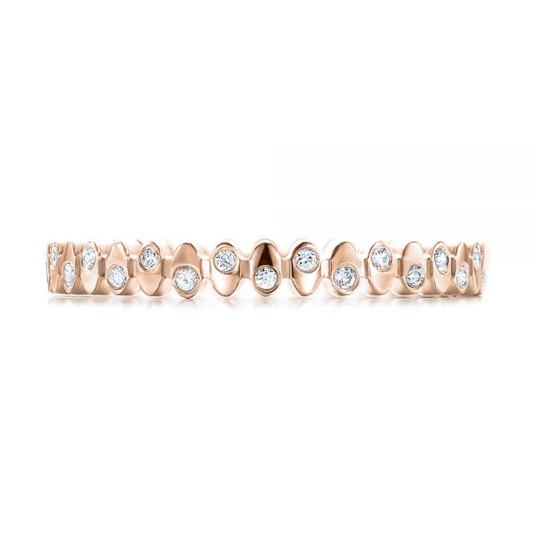 18k Rose Gold 18k Rose Gold Women's Contemporary Diamond Eternity Band - Top View -  100133