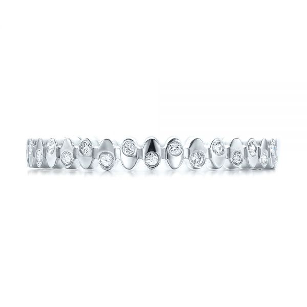 14k White Gold 14k White Gold Women's Contemporary Diamond Eternity Band - Top View -  100133