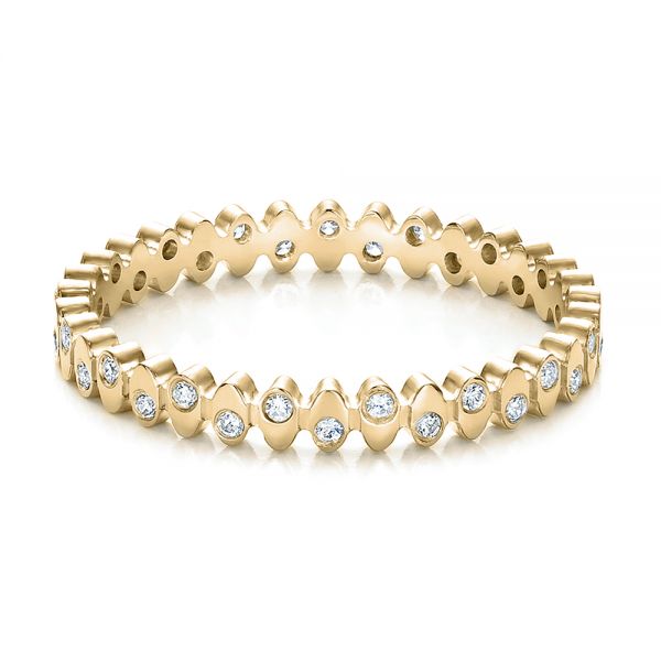 14k Yellow Gold 14k Yellow Gold Women's Contemporary Diamond Eternity Band - Flat View - 100133