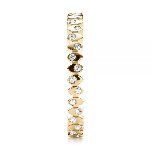 18k Yellow Gold 18k Yellow Gold Women's Contemporary Diamond Eternity Band - Side View -  100133