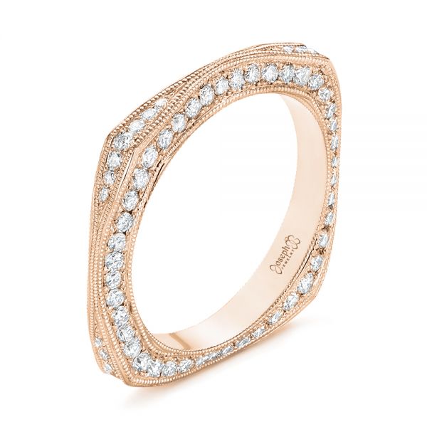14k Rose Gold 14k Rose Gold Women's Diamond Anniversary Band - Three-Quarter View - 988