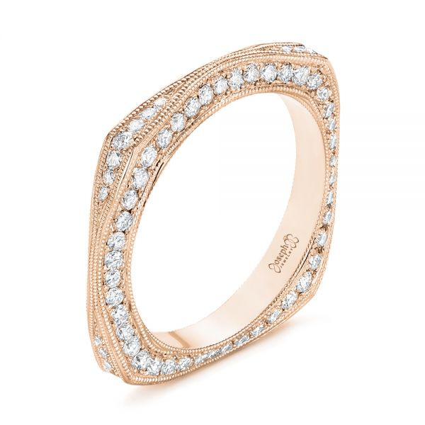 18k Rose Gold 18k Rose Gold Women's Diamond Anniversary Band - Three-Quarter View -  988