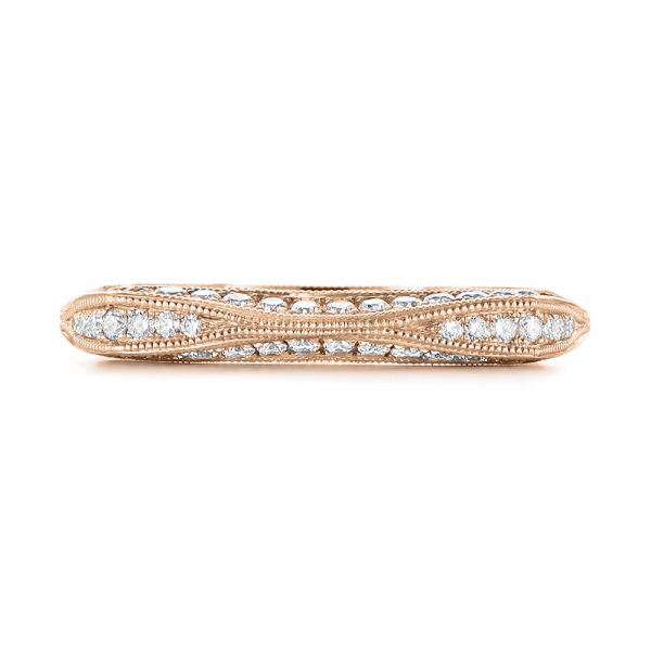 14k Rose Gold 14k Rose Gold Women's Diamond Anniversary Band - Top View - 988