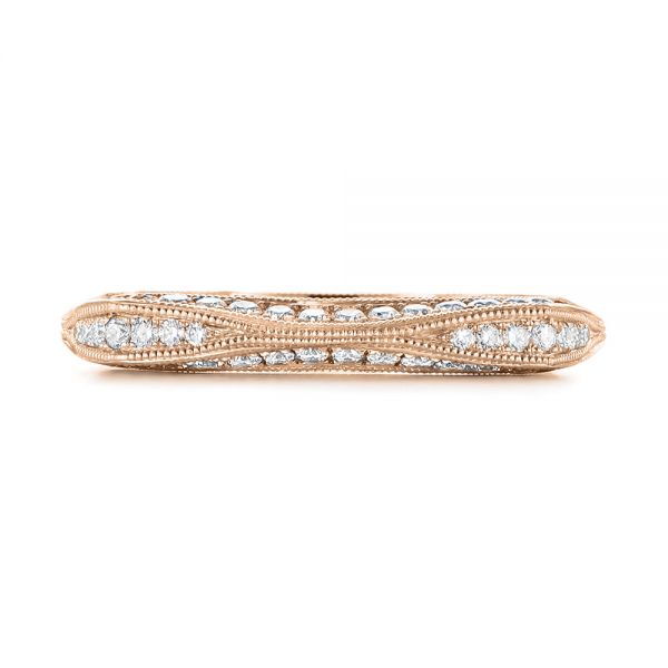 18k Rose Gold 18k Rose Gold Women's Diamond Anniversary Band - Top View -  988