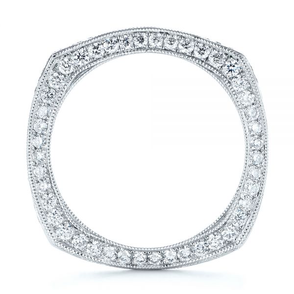 18k White Gold Women's Diamond Anniversary Band - Front View -  988