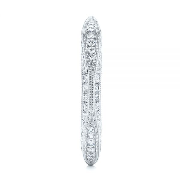 18k White Gold Women's Diamond Anniversary Band - Side View -  988