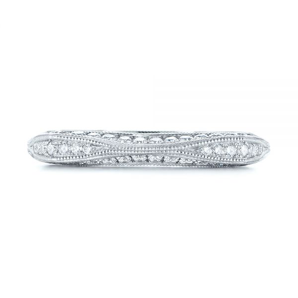 18k White Gold Women's Diamond Anniversary Band - Top View -  988