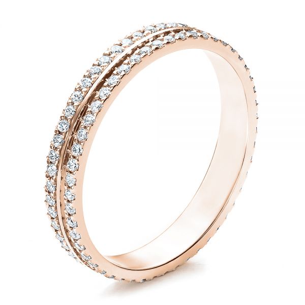14k Rose Gold 14k Rose Gold Women's Diamond Eternity Band - Three-Quarter View - 100118