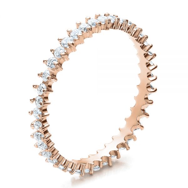 18k Rose Gold 18k Rose Gold Women's Diamond Eternity Band - Three-Quarter View - 100130