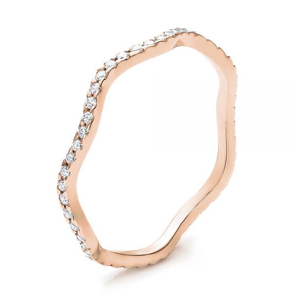 18k Rose Gold 18k Rose Gold Women's Diamond Eternity Band - Three-Quarter View -  100150