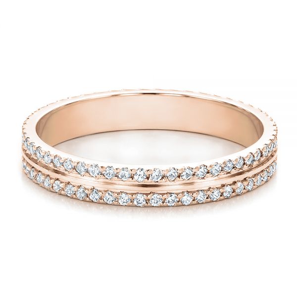 18k Rose Gold 18k Rose Gold Women's Diamond Eternity Band - Flat View -  100118