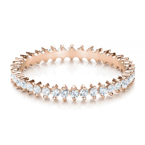 18k Rose Gold 18k Rose Gold Women's Diamond Eternity Band - Flat View - 100130