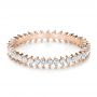 18k Rose Gold 18k Rose Gold Women's Diamond Eternity Band - Flat View -  100130 - Thumbnail