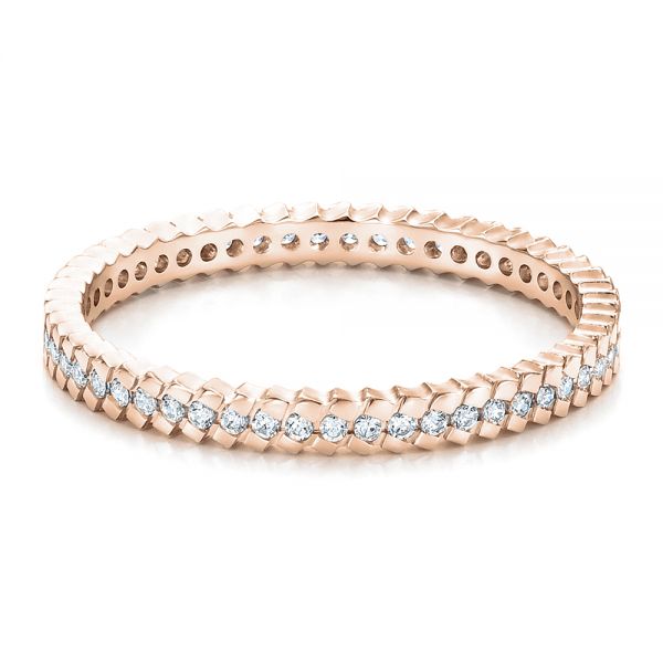14k Rose Gold 14k Rose Gold Women's Diamond Eternity Band - Flat View - 100131