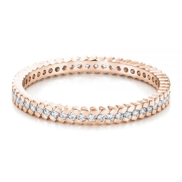 14k Rose Gold 14k Rose Gold Women's Diamond Eternity Band - Flat View -  100131