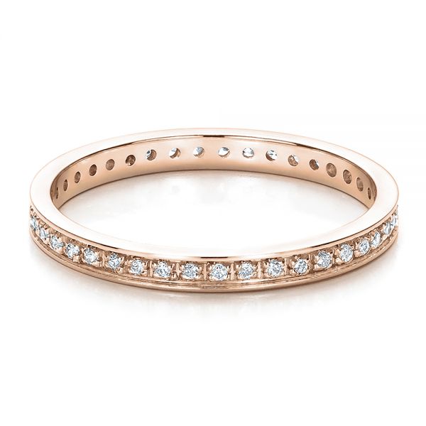 18k Rose Gold 18k Rose Gold Women's Diamond Eternity Band - Flat View -  100132