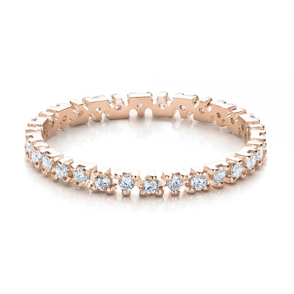 18k Rose Gold 18k Rose Gold Women's Diamond Eternity Band - Flat View - 100142