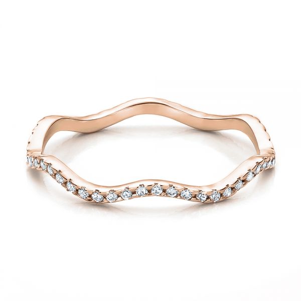 18k Rose Gold 18k Rose Gold Women's Diamond Eternity Band - Flat View -  100150