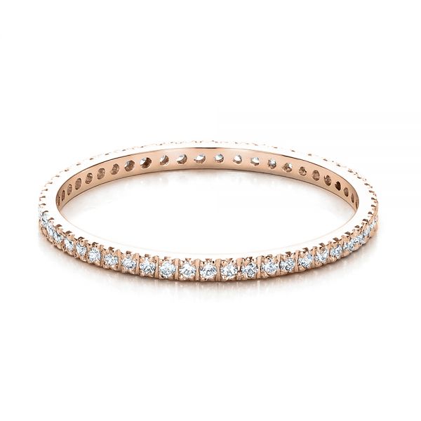 18k Rose Gold 18k Rose Gold Women's Diamond Eternity Band - Flat View - 100275