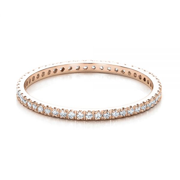 18k Rose Gold 18k Rose Gold Women's Diamond Eternity Band - Flat View -  100275