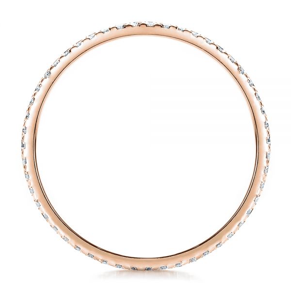 18k Rose Gold 18k Rose Gold Women's Diamond Eternity Band - Front View -  100118