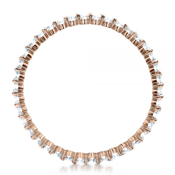 18k Rose Gold 18k Rose Gold Women's Diamond Eternity Band - Front View - 100130
