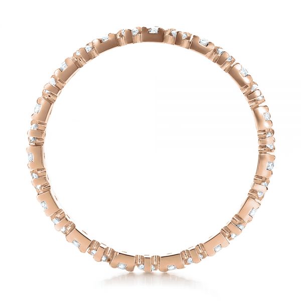 18k Rose Gold 18k Rose Gold Women's Diamond Eternity Band - Front View - 100142