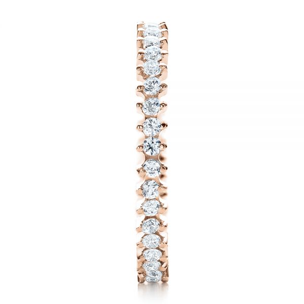 18k Rose Gold 18k Rose Gold Women's Diamond Eternity Band - Side View - 100130