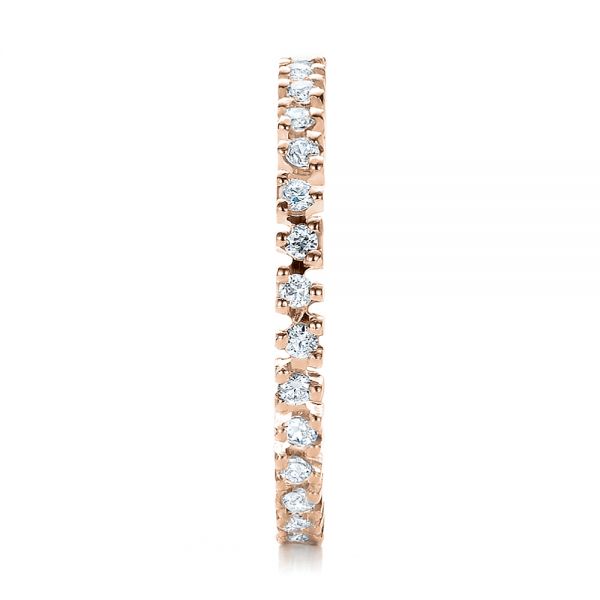 18k Rose Gold 18k Rose Gold Women's Diamond Eternity Band - Side View - 100142