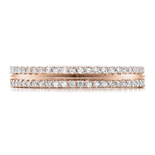 14k Rose Gold 14k Rose Gold Women's Diamond Eternity Band - Top View -  100118