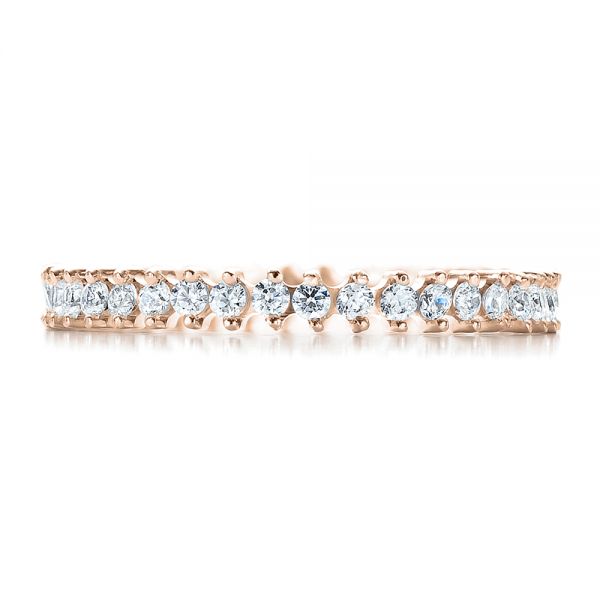 18k Rose Gold 18k Rose Gold Women's Diamond Eternity Band - Top View - 100130