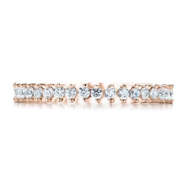 18k Rose Gold 18k Rose Gold Women's Diamond Eternity Band - Top View -  100130