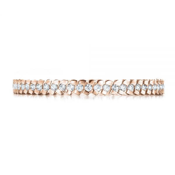 14k Rose Gold 14k Rose Gold Women's Diamond Eternity Band - Top View -  100131