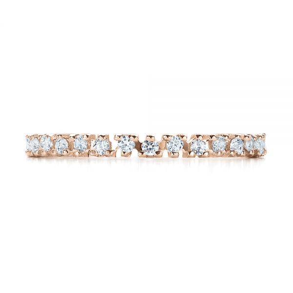 18k Rose Gold 18k Rose Gold Women's Diamond Eternity Band - Top View - 100142