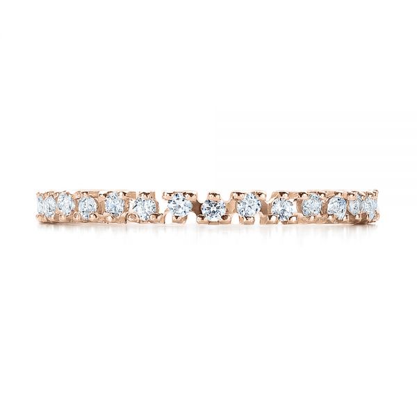 14k Rose Gold 14k Rose Gold Women's Diamond Eternity Band - Top View -  100142