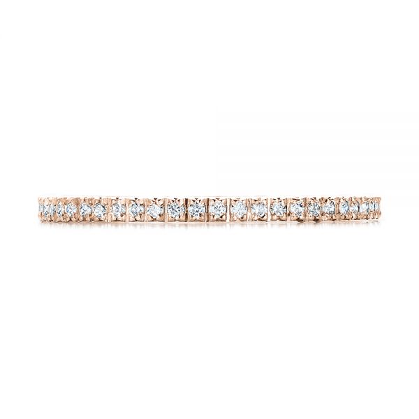 18k Rose Gold 18k Rose Gold Women's Diamond Eternity Band - Top View -  100275