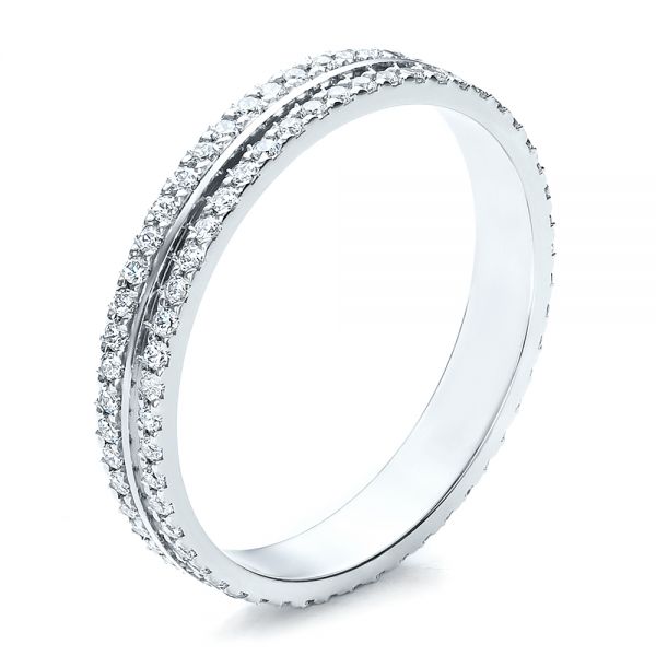  Platinum Platinum Women's Diamond Eternity Band - Three-Quarter View -  100118