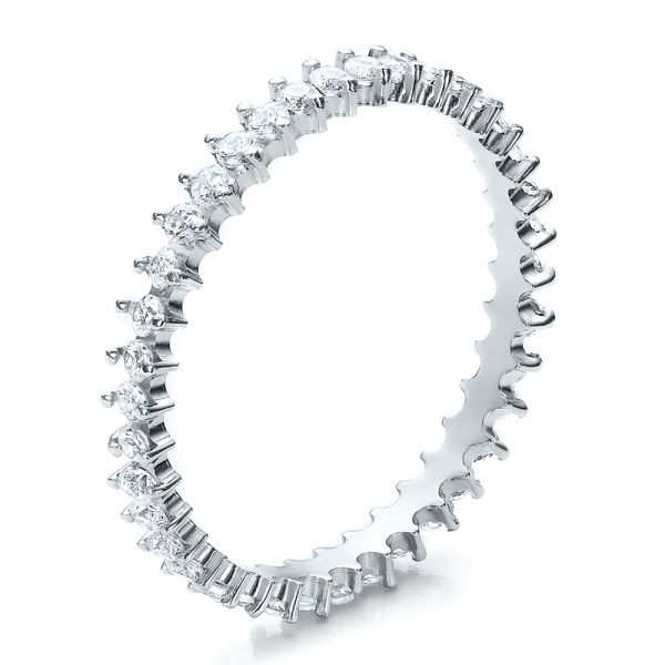 14k White Gold 14k White Gold Women's Diamond Eternity Band - Three-Quarter View -  100130