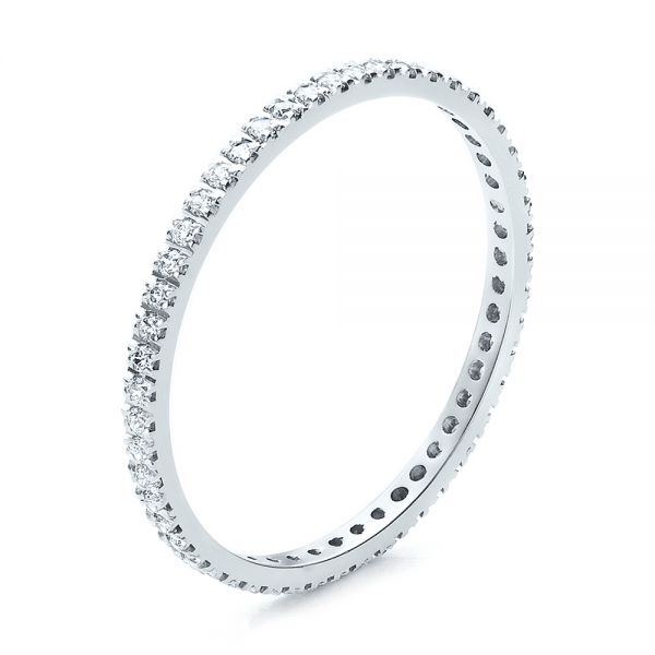 14k White Gold 14k White Gold Women's Diamond Eternity Band - Three-Quarter View -  100275