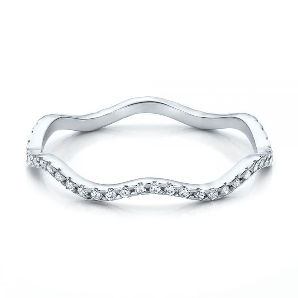 18k White Gold Women's Diamond Eternity Band - Flat View -  100150