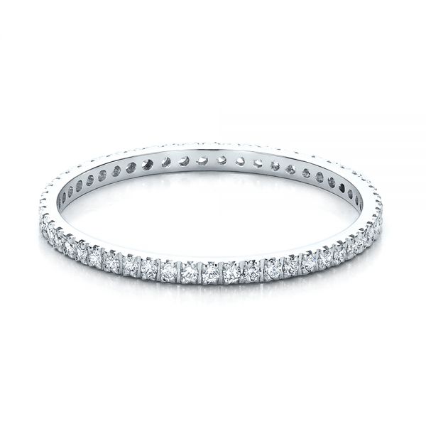 18k White Gold Women's Diamond Eternity Band - Flat View -  100275