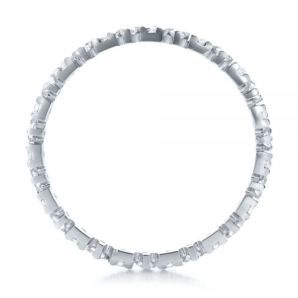 18k White Gold Women's Diamond Eternity Band - Front View -  100142