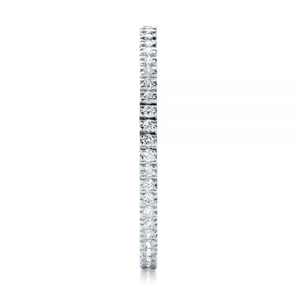 18k White Gold Women's Diamond Eternity Band - Side View -  100275