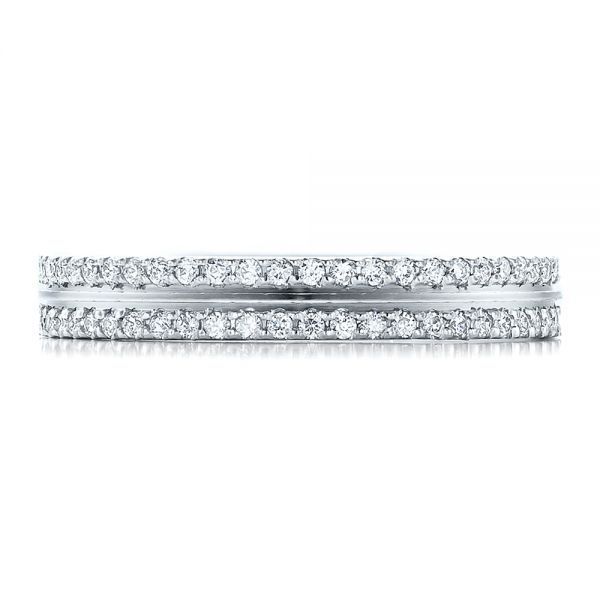 14k White Gold 14k White Gold Women's Diamond Eternity Band - Top View -  100118