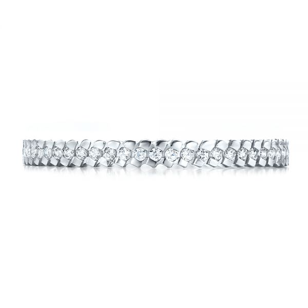 18k White Gold Women's Diamond Eternity Band - Top View -  100131