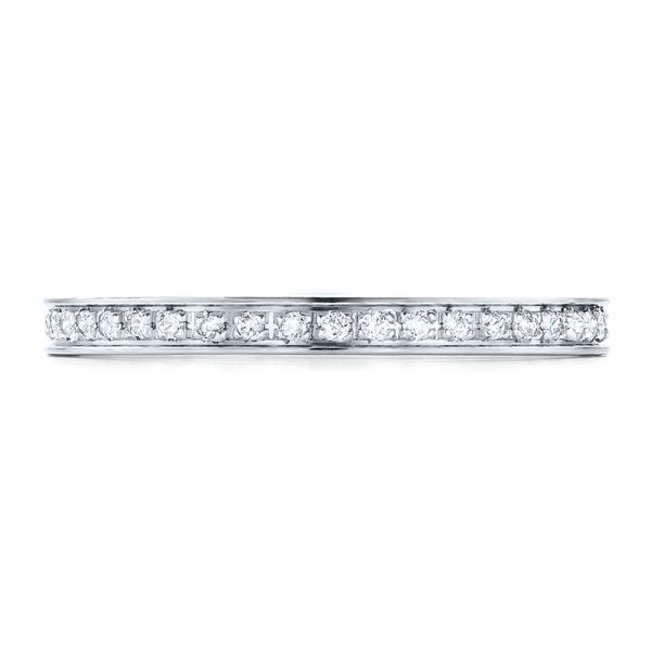 14k White Gold Women's Diamond Eternity Band - Top View -  100132