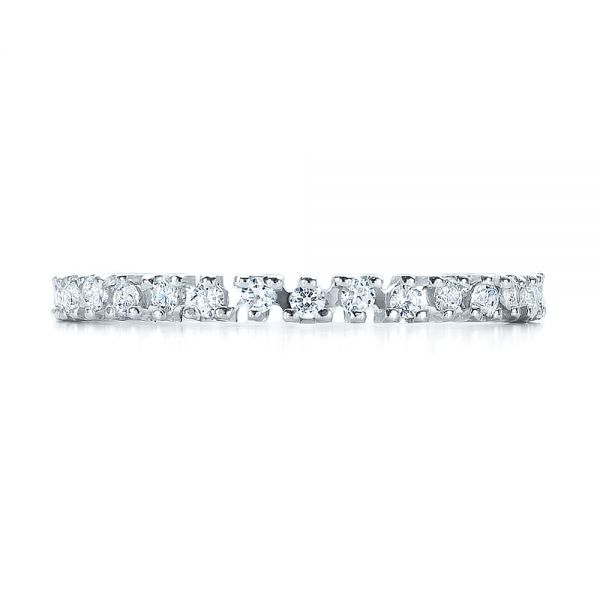 18k White Gold Women's Diamond Eternity Band - Top View -  100142